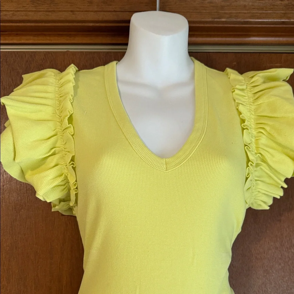 Yellow Ruffle Sleeve Bodysuit - Picture 3 of 3